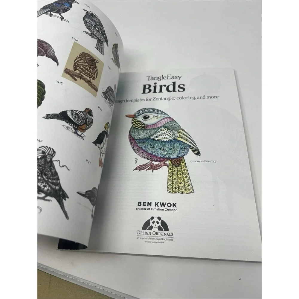 TangleEasy Birds Ben Kwok Zentangle Design Templates Coloring Art Book NEW NOS